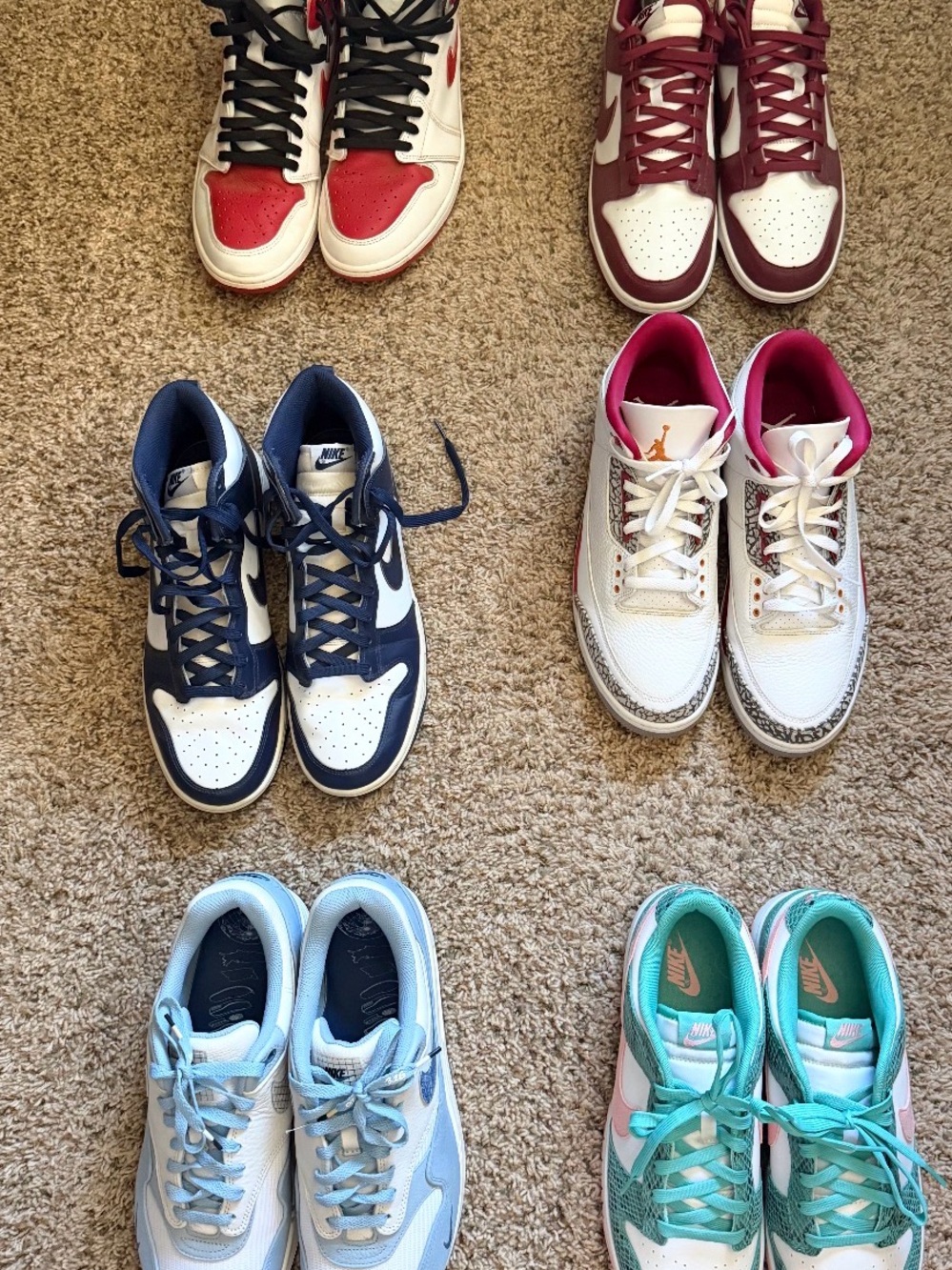 Nike Sneakers in Navy, White, Pink, Light Blue, Teal. All 11.5 one 12
